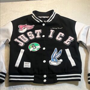 Kids Cartoon Patch Jacket - Black and White